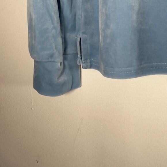 Serra Sky Blue Velour Set Top & Pants Women's Medium Pajamas Athletic Sweats - Picture 11 of 16